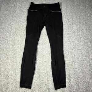 Athleta Womens Pants Black 4 Ponte Moto 2.0 Pant Mid Rise Ankle Rayon Nylon